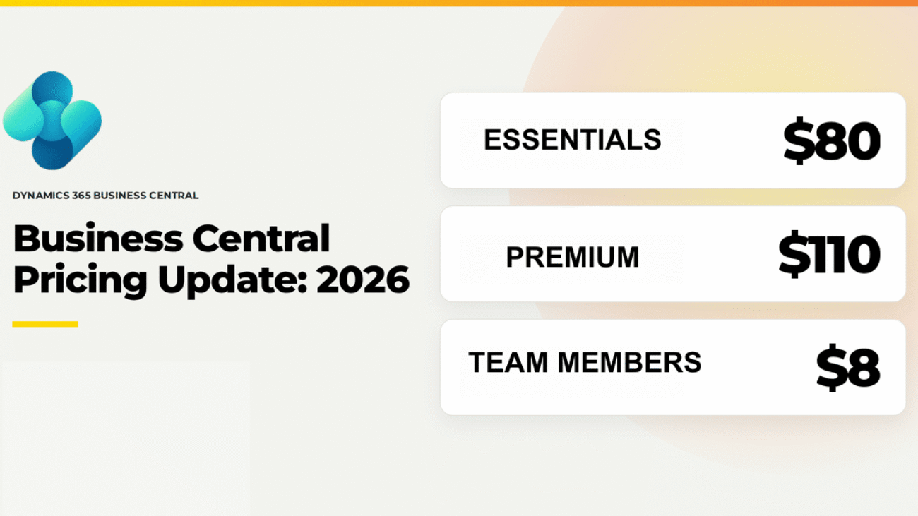 Business Central Pricing Update 2026