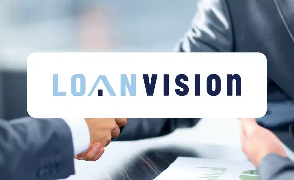 Loan Vision logo over a business handshake