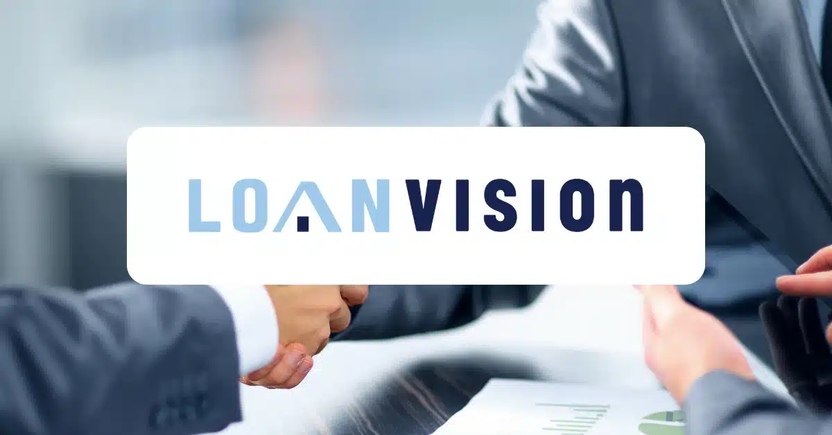 Loan Vision logo over a business handshake